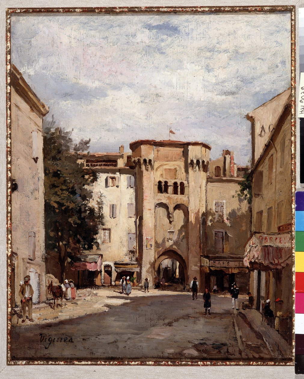 Cavaillon erődített ajtaja a Vaucluse-ben Fortune Viguier festménye (1841-1916) Dim. 39,5x32 cm Kötelező megemlítés: Gyűjtemény alapítványi üdvözlete Provence, Marseille alkotó: Fortune Viguier