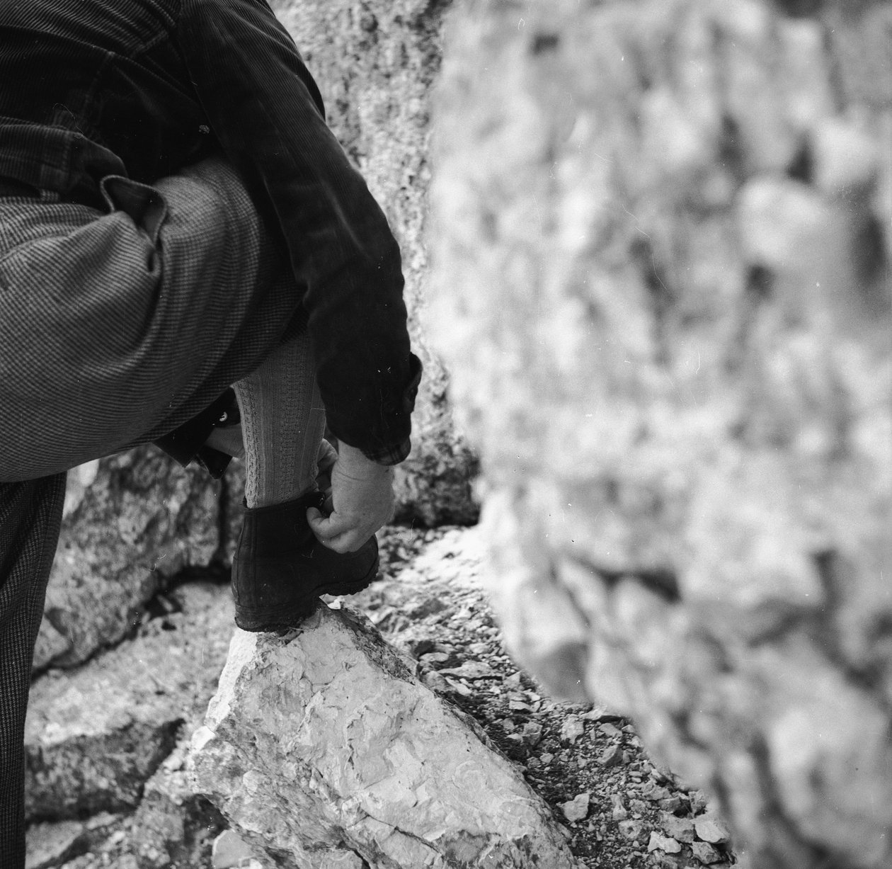 Abruzzi, Abetone, Dolomitok: hegymászó az Abetone-on alkotó: Fosco Maraini