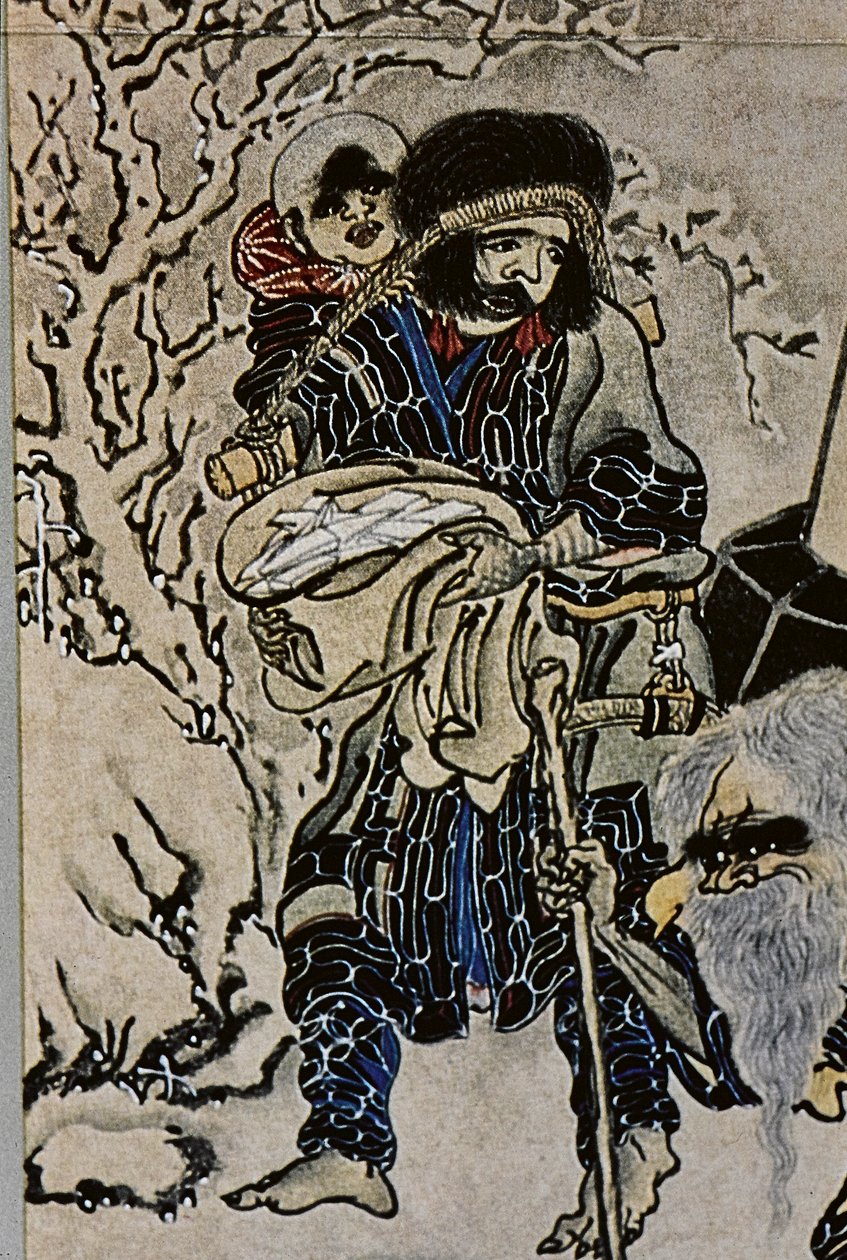 A tizennyolcadik századi ainuk nagy vezetői: Itokoi és Shinichi Akkeshi-ből, Chosama Uraashibetsu-ból és Shonko Noshappu-ból, különösen, illusztráció. alkotó: Fosco Maraini