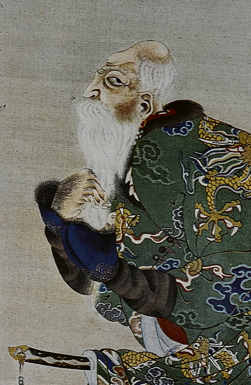 A tizennyolcadik századi ainuk nagy vezetői: Itokoi és Shinichi Akkeshi-ből, Chosama Uraashibetsu-ból és Shonko Noshappu-ból, különösen, illusztráció. alkotó: Fosco Maraini