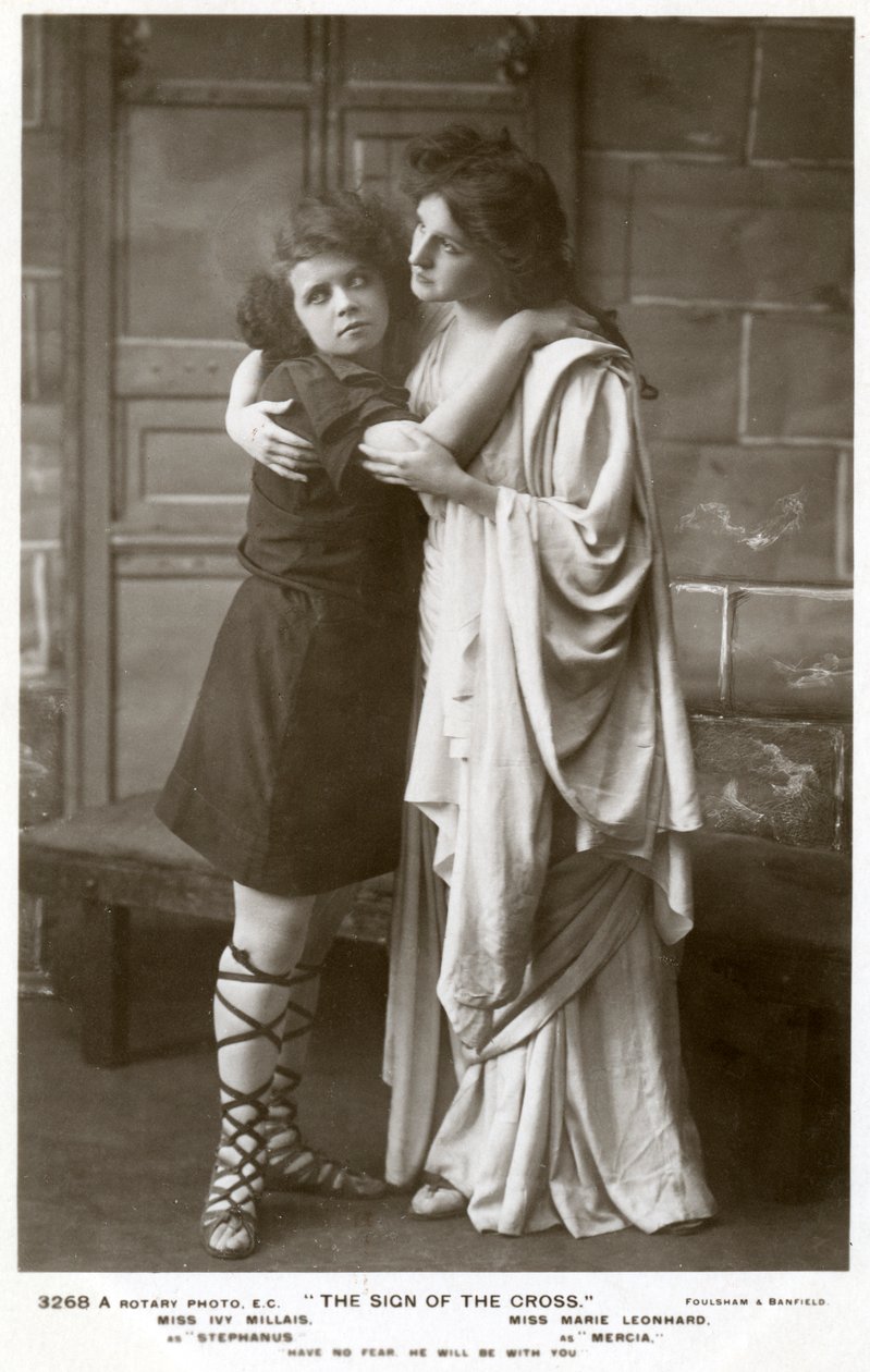 Ivy Millais és Marie Leonhard, színésznők, 1900-as évek. alkotó: Foulsham and Banfield
