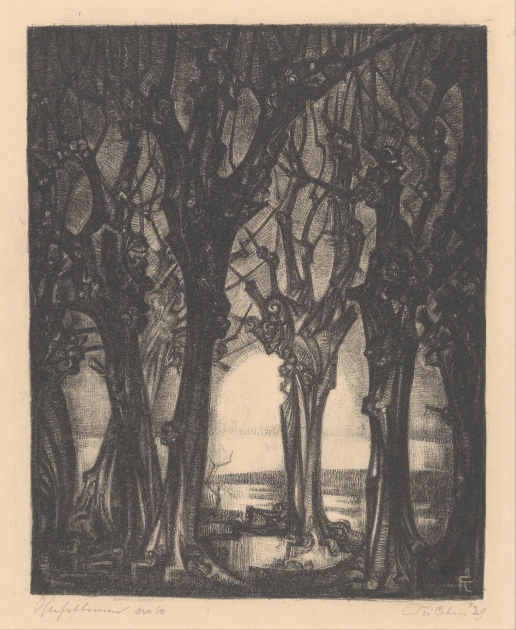 Herfstbomen (eredeti cím a tárgyon) alkotó: Fré Cohen (signed by artist)