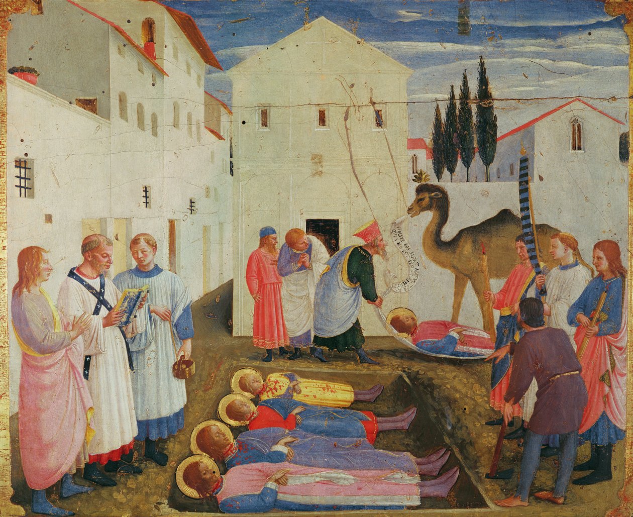 SS temetése. Cosimo és Damian (tempera a panelen) alkotó: Fra Angelico