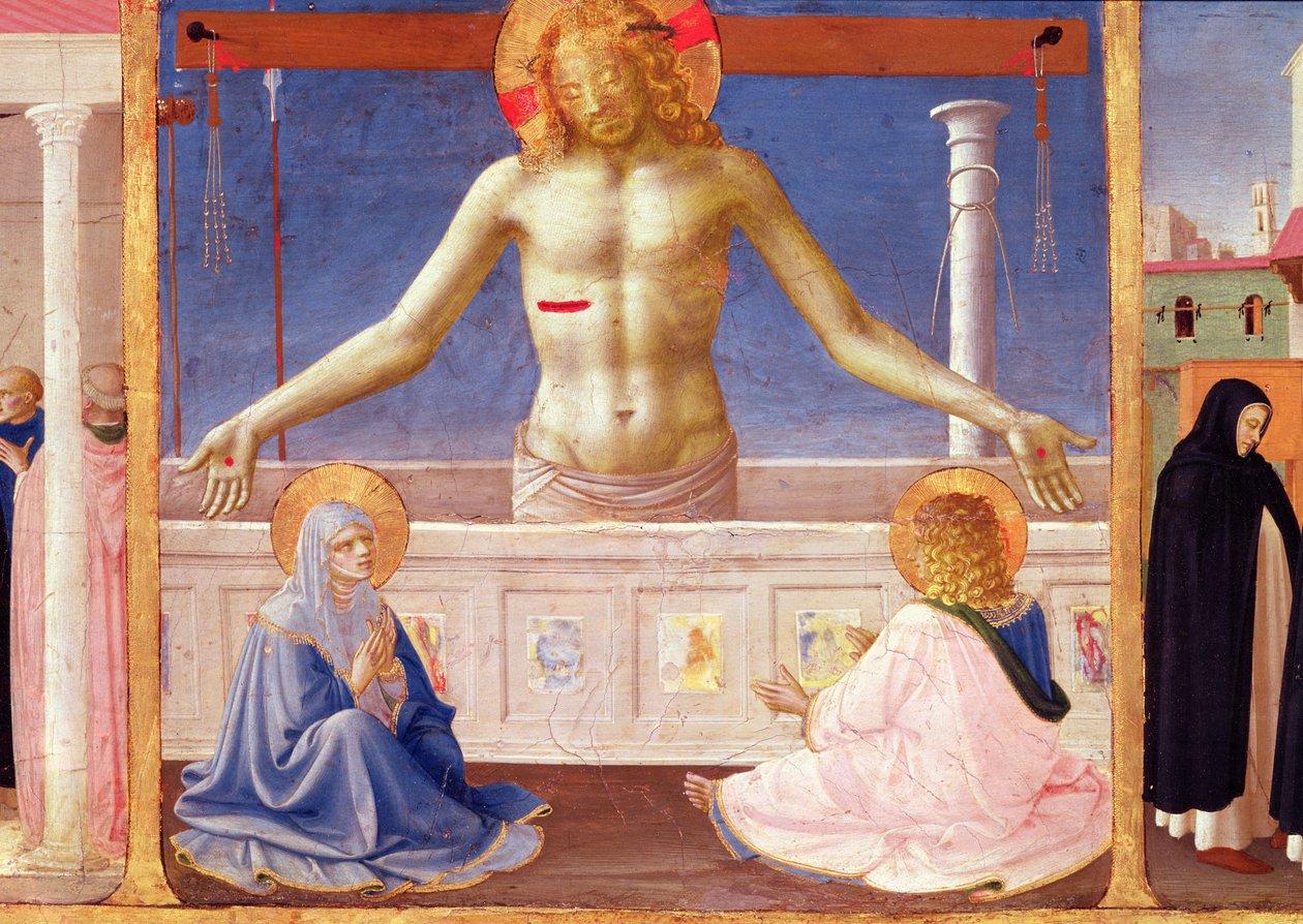 Krisztus feltámad a sírjából, a Szűz Koronázása predella-táblájának részlete, 1430-32 körül (tempera a panelen) alkotó: Fra Angelico