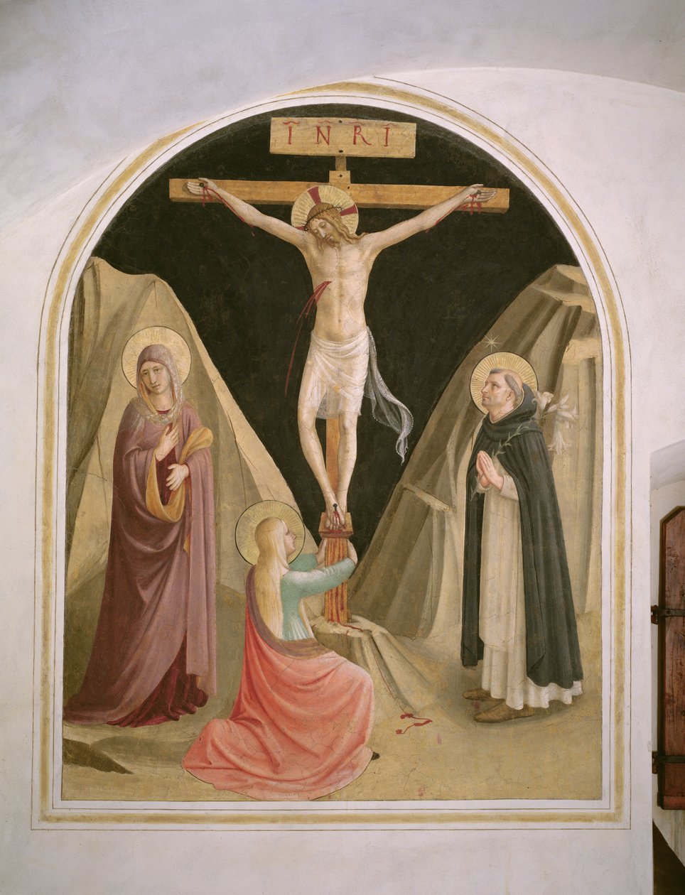 Keresztrefeszítés Szent Domonkosszal, a 25. cellából alkotó: Fra Angelico