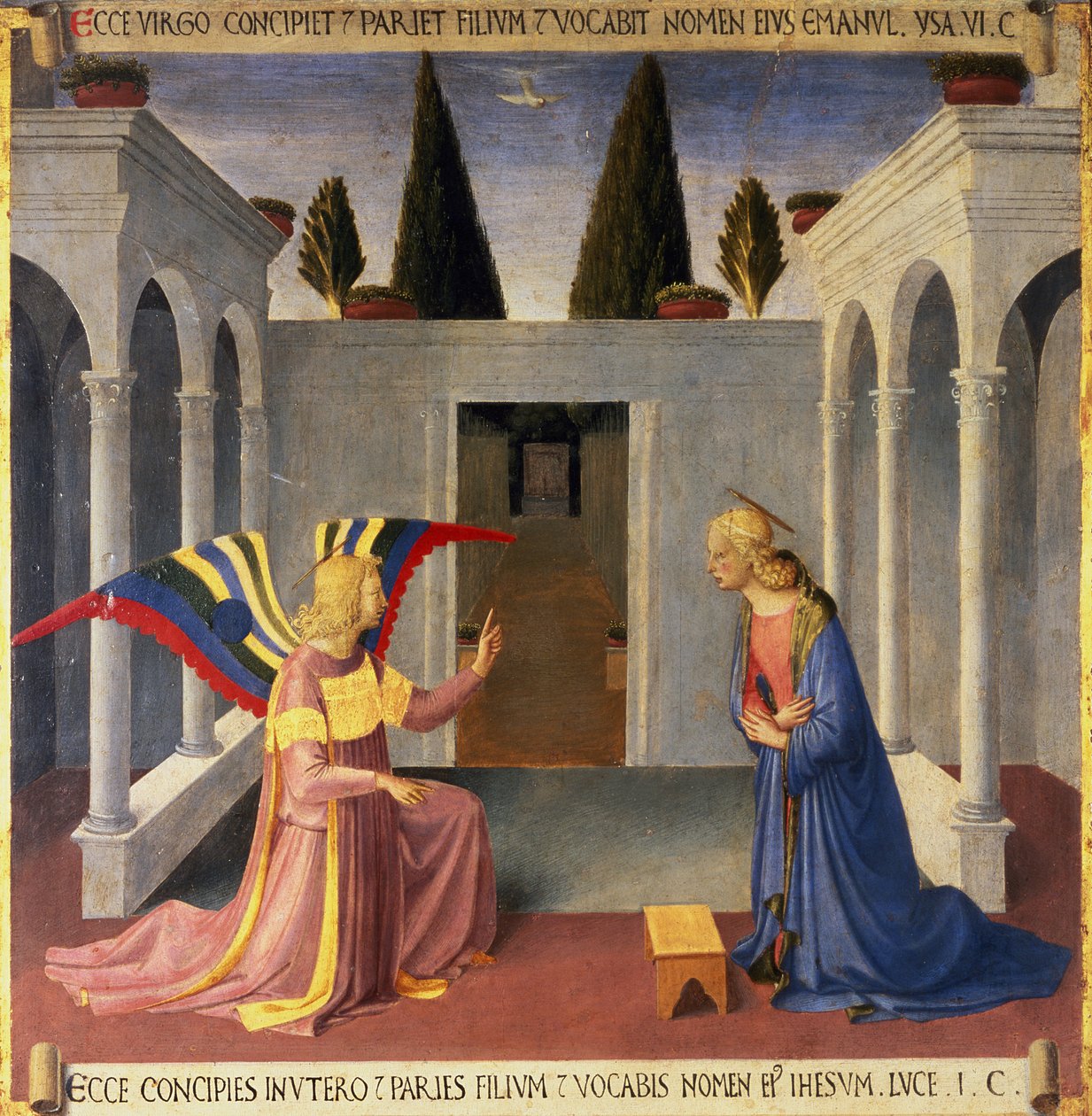 Angyali üdvözlet, részlet a Santissima Annunziata ezüstkincstárának első paneljéről, 1450-53 körül (tempera a panelen) alkotó: Fra Angelico