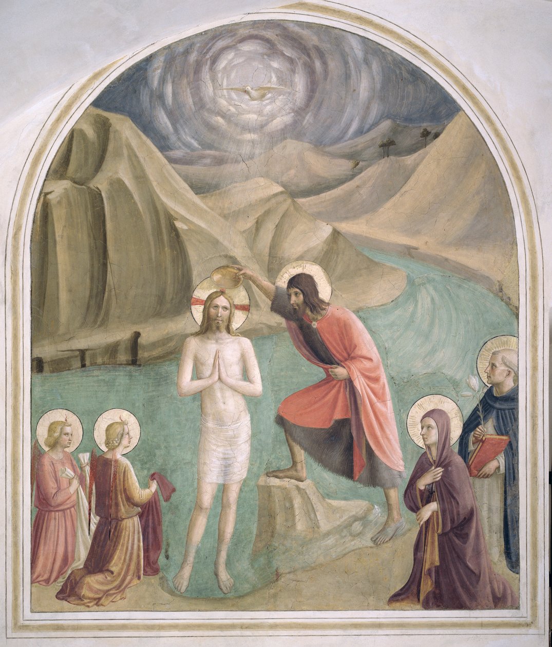 Krisztus keresztsége, 1438-45 körül alkotó: Fra Angelico