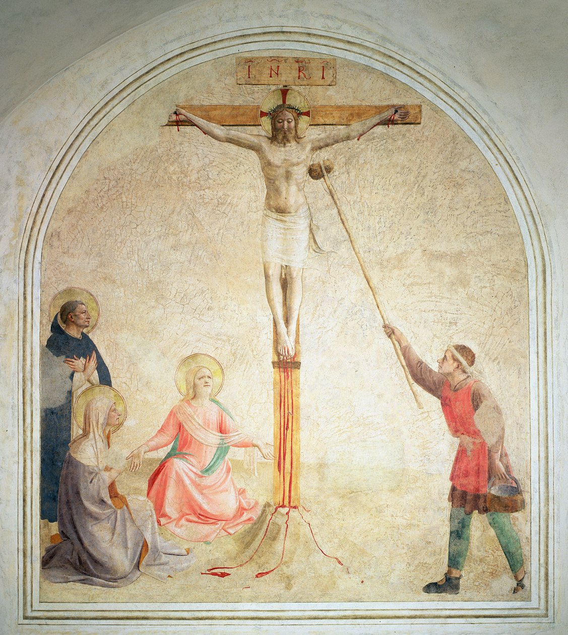 A keresztre feszítés a szivacshordozóval, 1442 alkotó: Fra Angelico