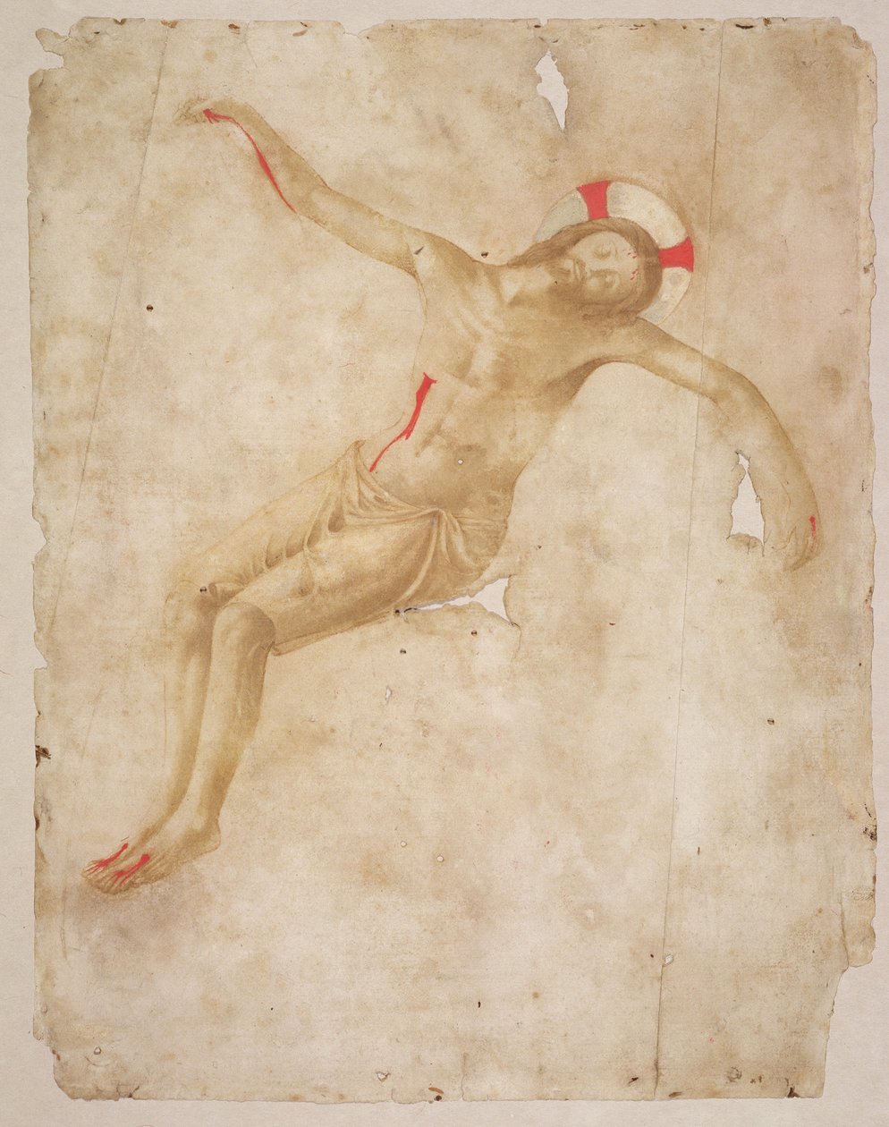 A halott Krisztus, 1432 körül (toll és tinta mosással a papíron) alkotó: Fra Angelico