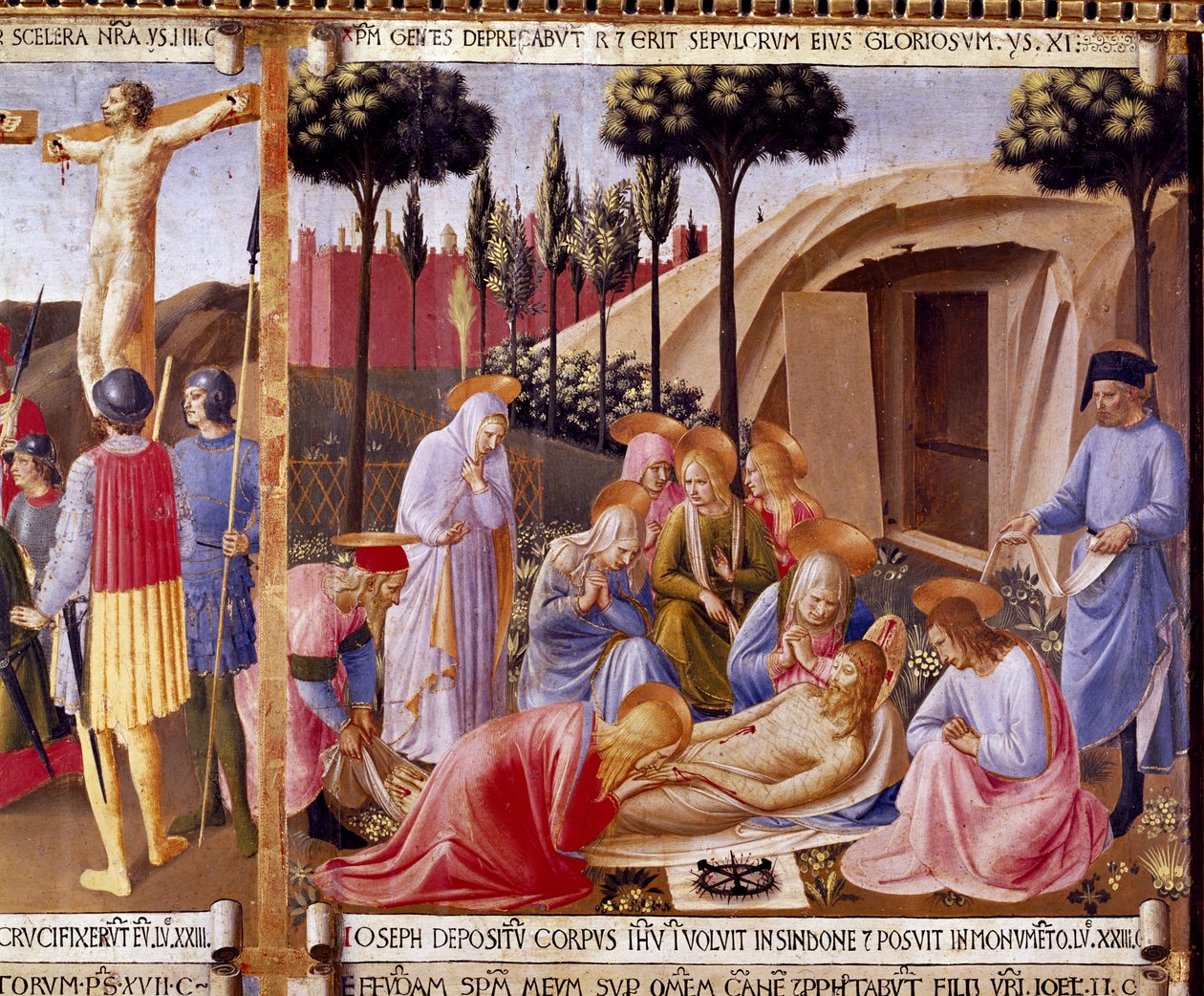 A letétel, részlet a Santissima Annunziata ezüst kincstárának négyes táblájáról, 1450-53 körül (tempera, tábla) alkotó: Fra Angelico