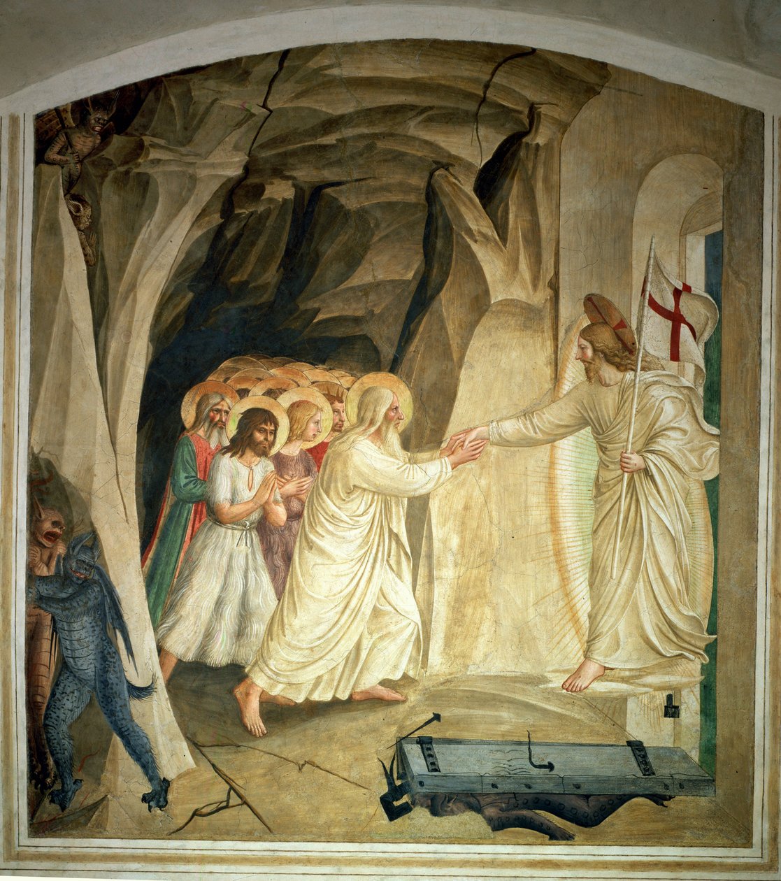 Az alászállás Limbóba, 1442 alkotó: Fra Angelico