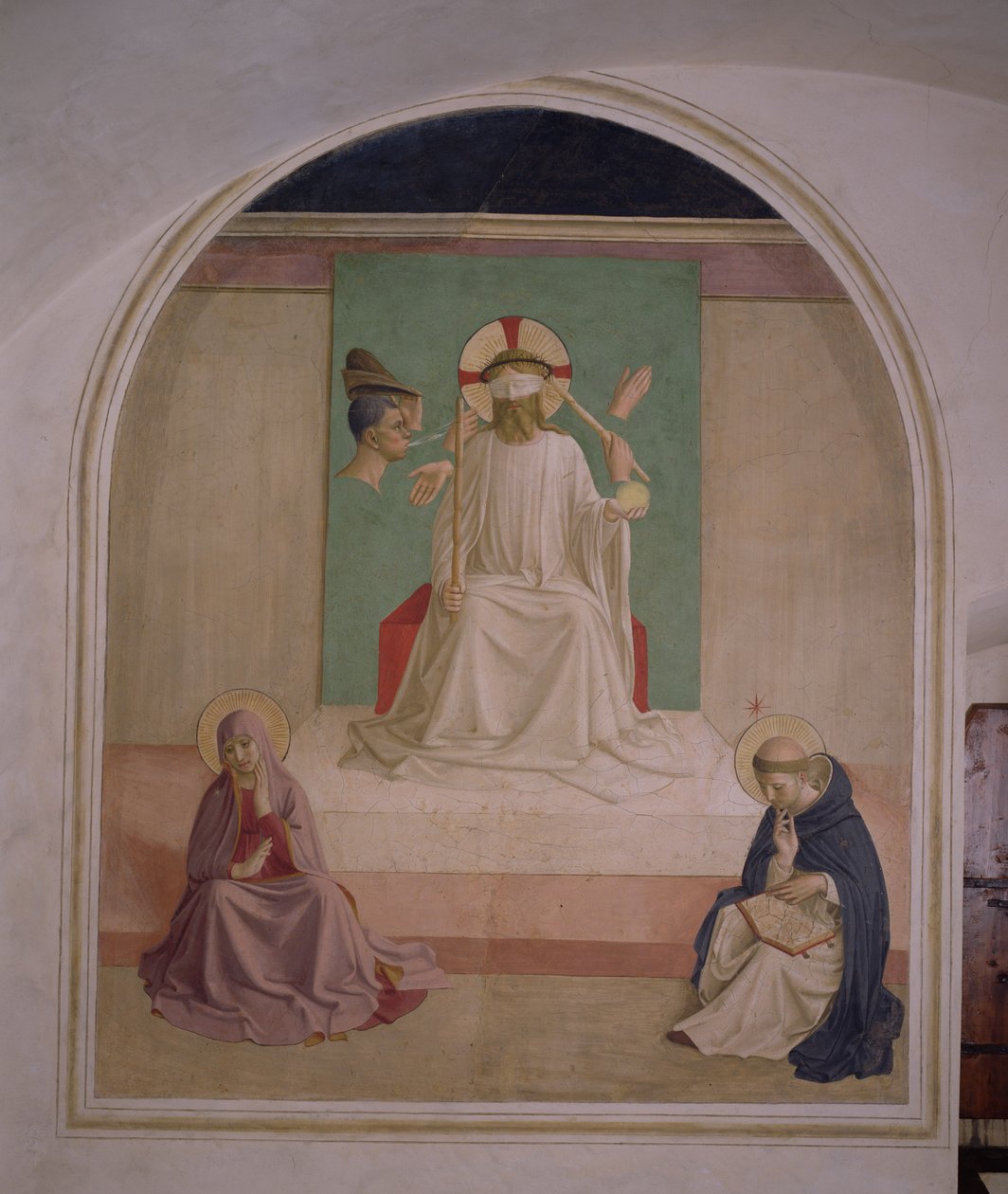 Krisztus kigúnyolása a Szűzanyával és Szent Domonkossal, 1442 alkotó: Fra Angelico