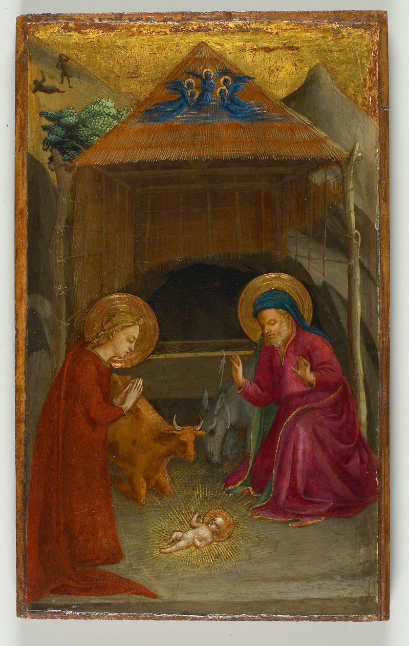 Születés, 1425-30 körül (tempera nyárfatáblán) alkotó: Fra Angelico