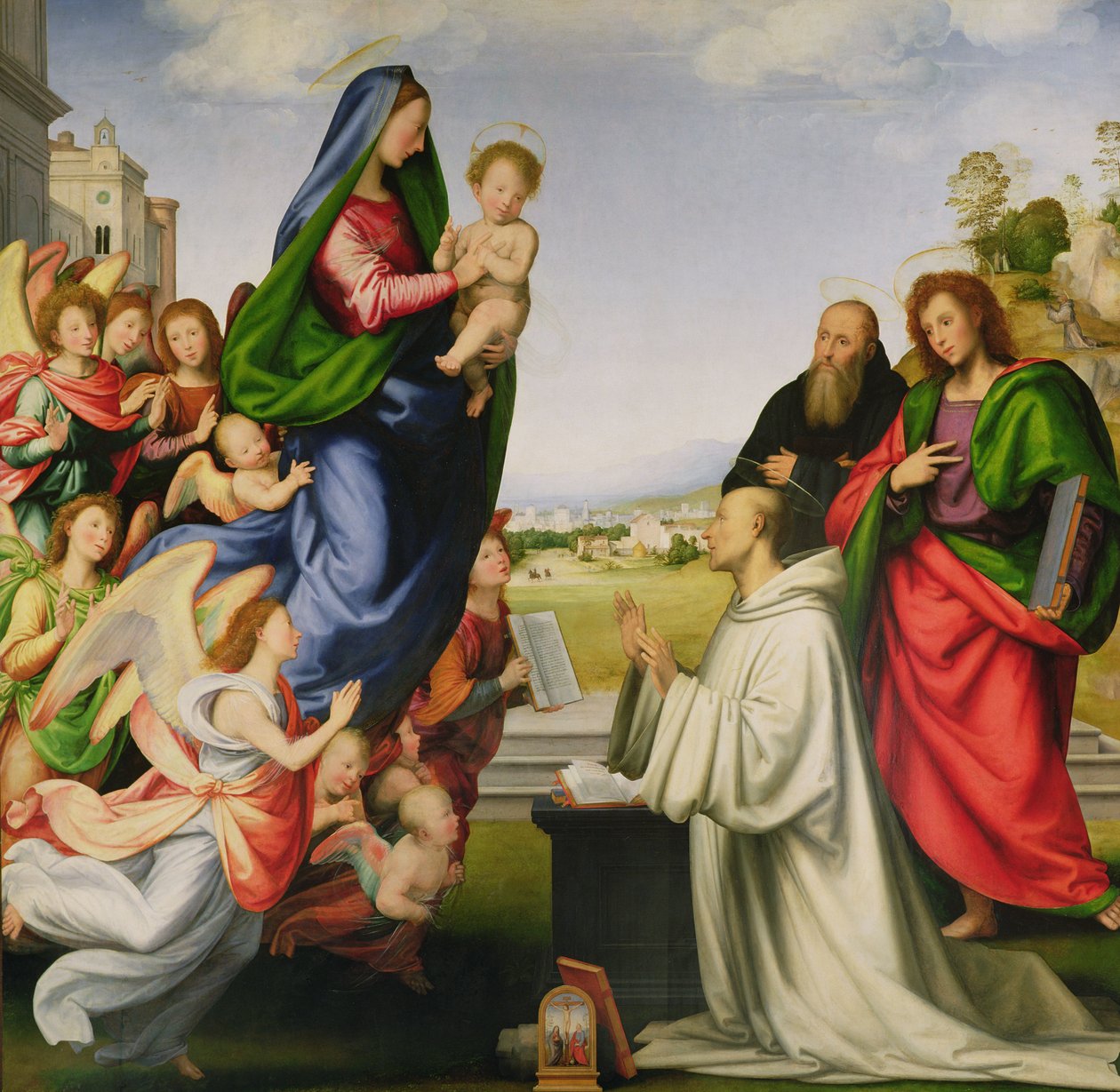 Szűzanya jelenése Szent Bernátnak, 1504-07 alkotó: Fra Bartolommeo