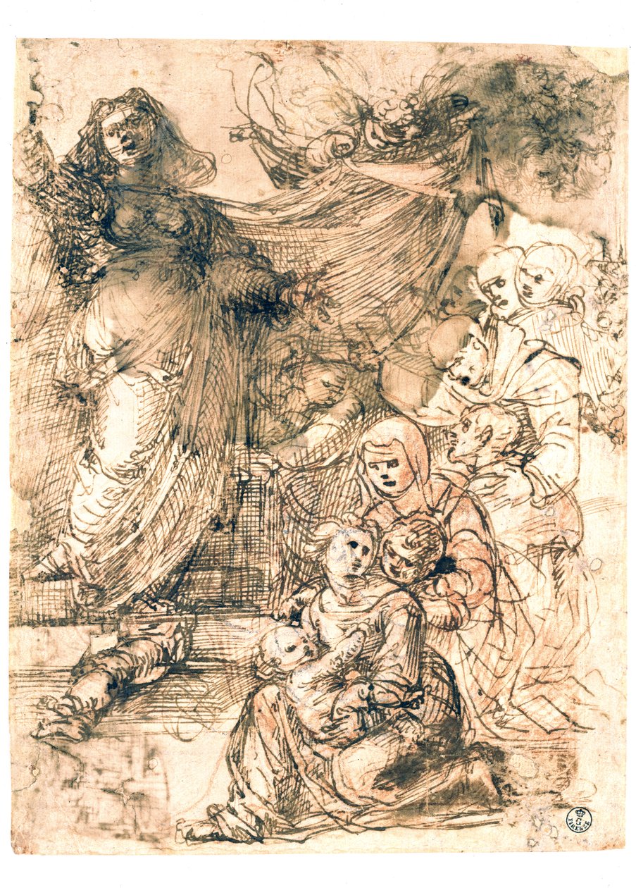 Előkészítő tanulmány Madonna és gyermeke számára alkotó: Fra Bartolommeo