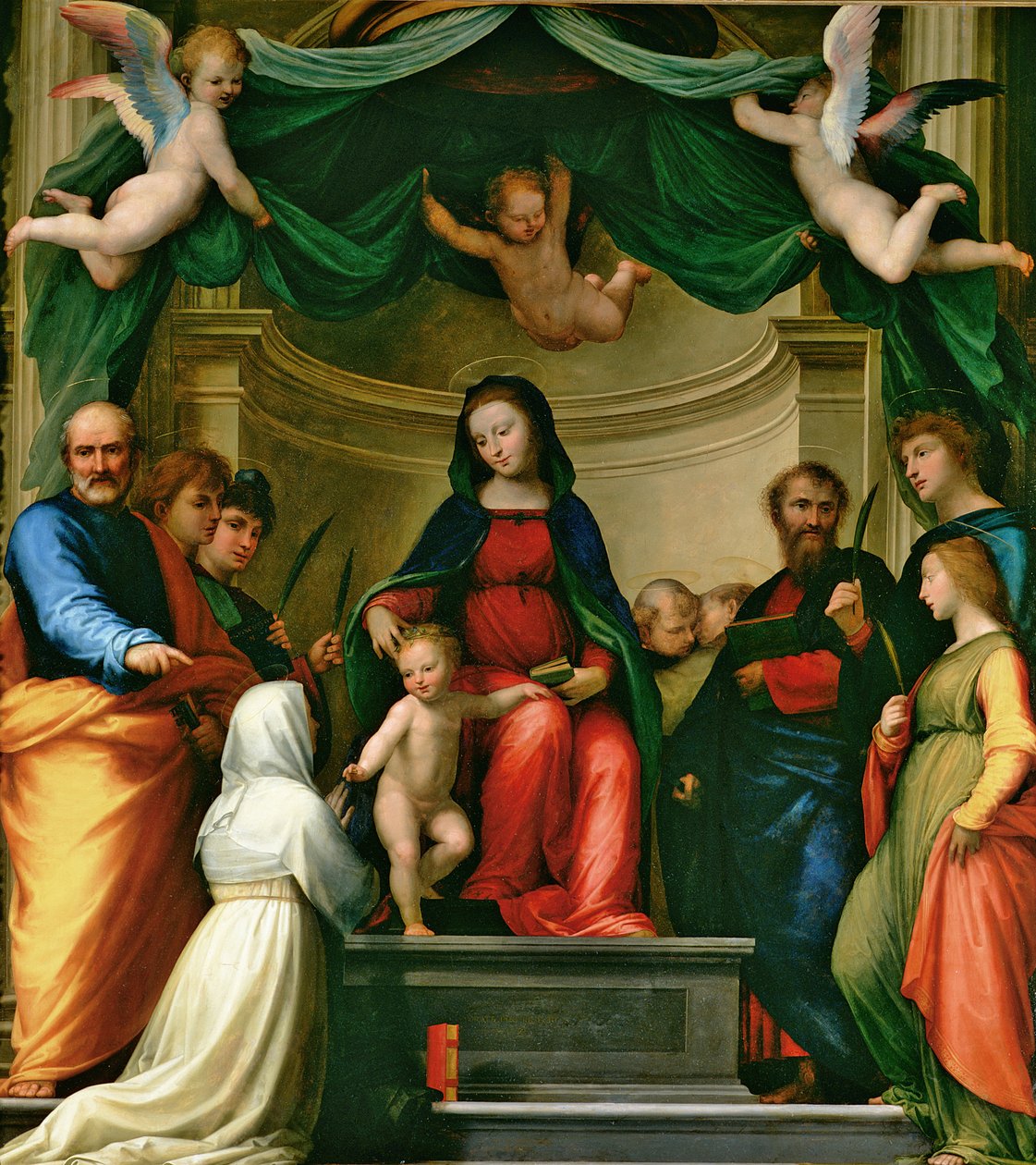 Sienai Szent Katalin misztikus házassága szentekkel, 1511 alkotó: Fra Bartolommeo