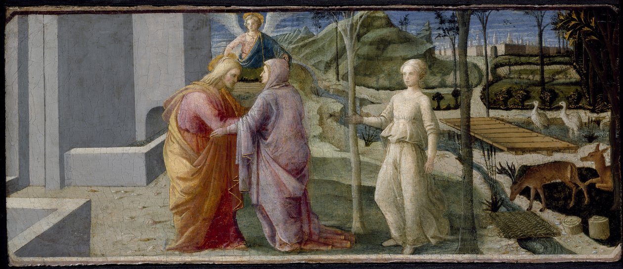 Joachim és Anna találkozása az Aranykapunál, 15. század alkotó: Fra Filippo Lippi