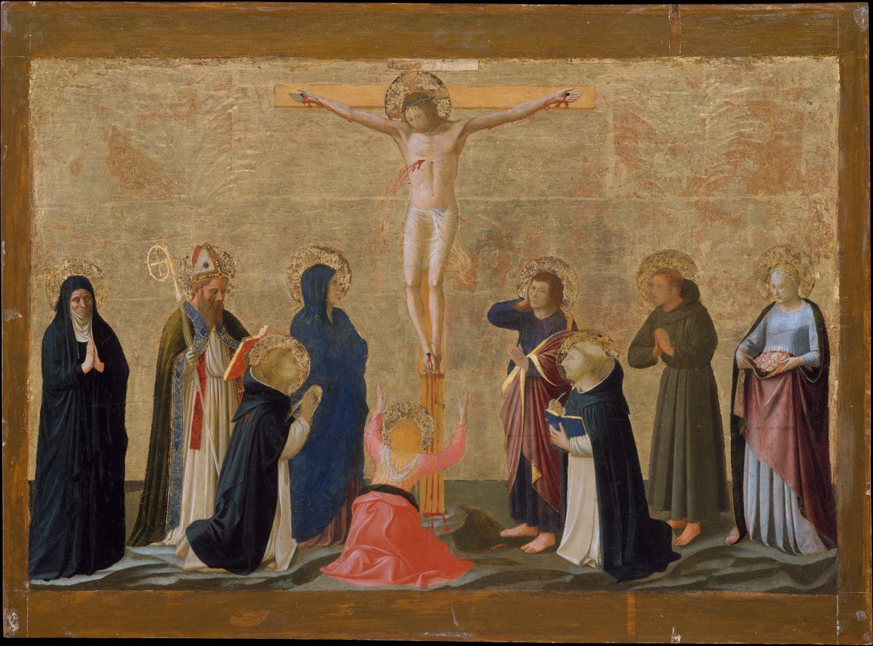 A keresztre feszítés, 1440 körül (tempera fára rakott vászonig) alkotó: Fra Angelico