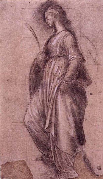 Alexandriai Szent Katalin tanulmánya (papíron kréta gouache-nal) alkotó: Fra Bartolomeo