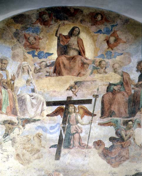 Az utolsó ítélet, részlet, amely Krisztust ábrázolja a Felségben alkotó: Fra Bartolomeo