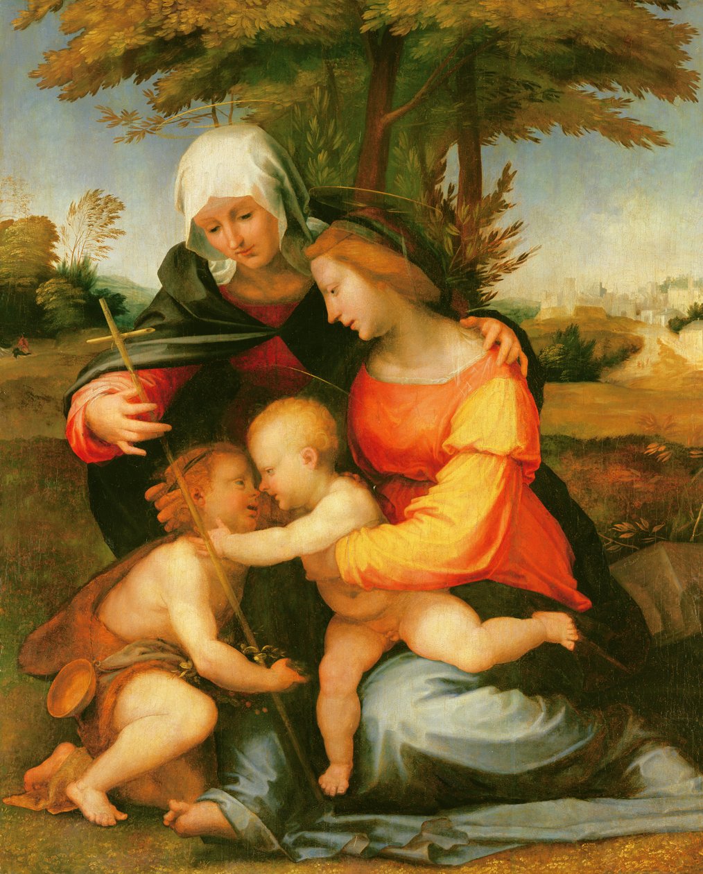 Madonna és gyermeke: Szent Erzsébet és a csecsemő Keresztelő Szent János alkotó: Fra Bartolomeo