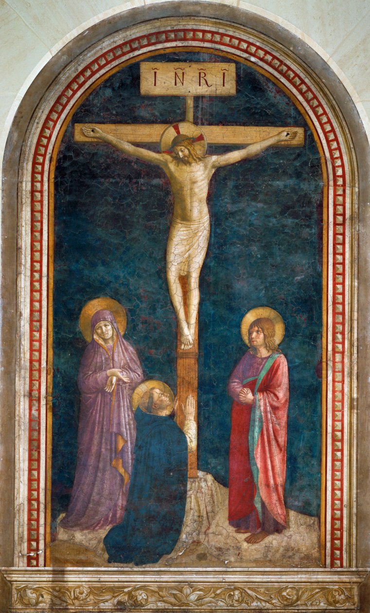 Le Calvaire avec saint Dominique - Keresztrefeszítés Szent Dominikussal freskó ... alkotó: Fra (c.1387 1455) Angelico