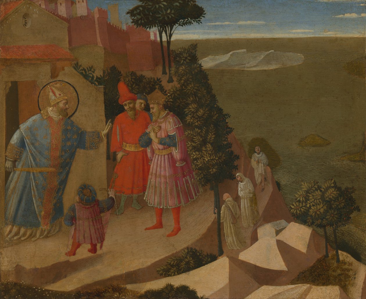 Szent Romuald megtagadja III. Ottó császártól a belépést az egyházba alkotó: Fra (c.1387 1455) Angelico