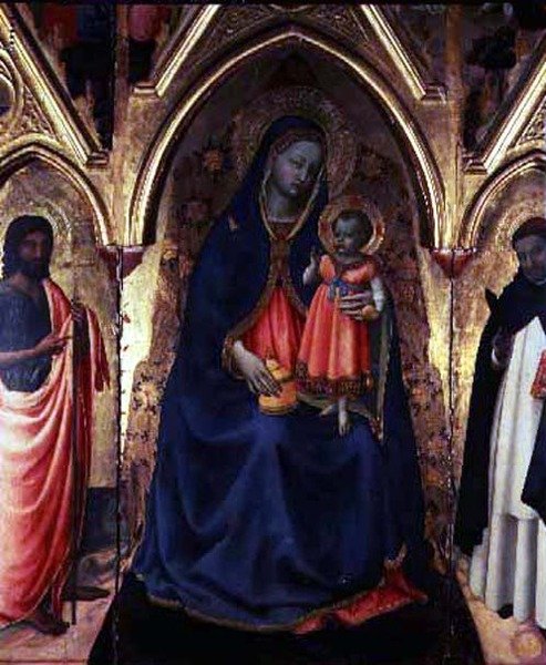 A Szűzanya és gyermeke Keresztelő Szent Jánossal és Szent Domonkosszal alkotó: Fra (c.1387 1455) Angelico