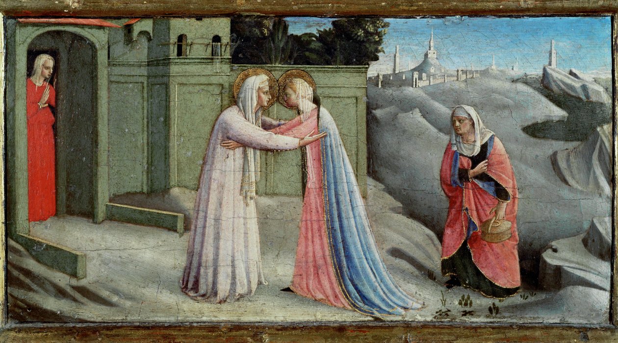 A látogatás, Szent Mária meglátogatja Szent Erzsébetet ... alkotó: Fra (c.1387-1455) Angelico