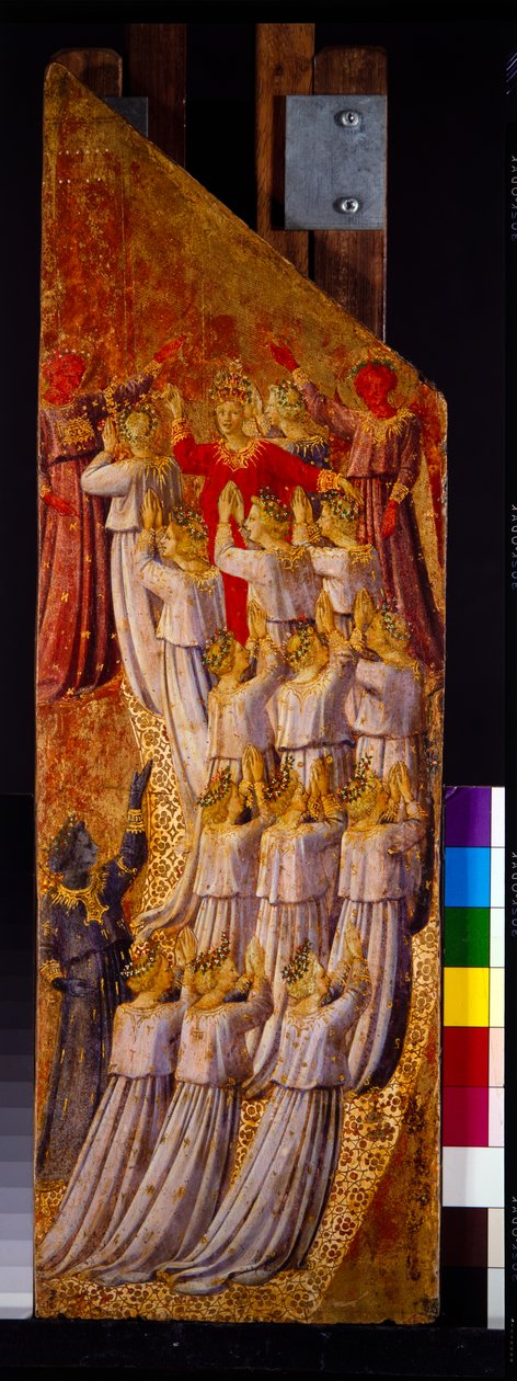 Két panel az Utolsó ítéletből, amely a Mennybe való felemelkedést és a Pokolba való leereszkedést mutatja (panel). alkotó: Fra (c.1387 1455) Angelico