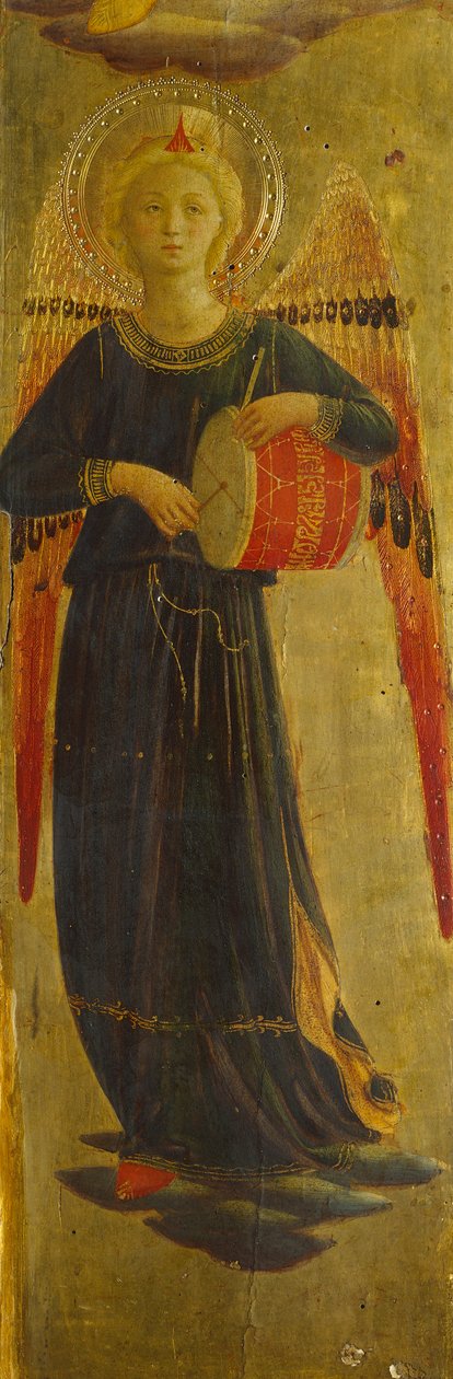 Angyalmuzsikus, részlet a belső keretből, a Vászonhálók Tabernákulum alkotó: Fra (c.1387 1455) Angelico