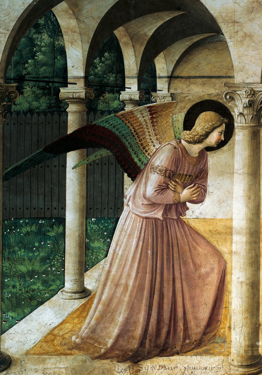 Giovanni da Fiesole, Fra Angelico néven ismert angyali üdvözlet (kb. 1400-1455), részlet alkotó: Fra (c.1387 1455) Angelico