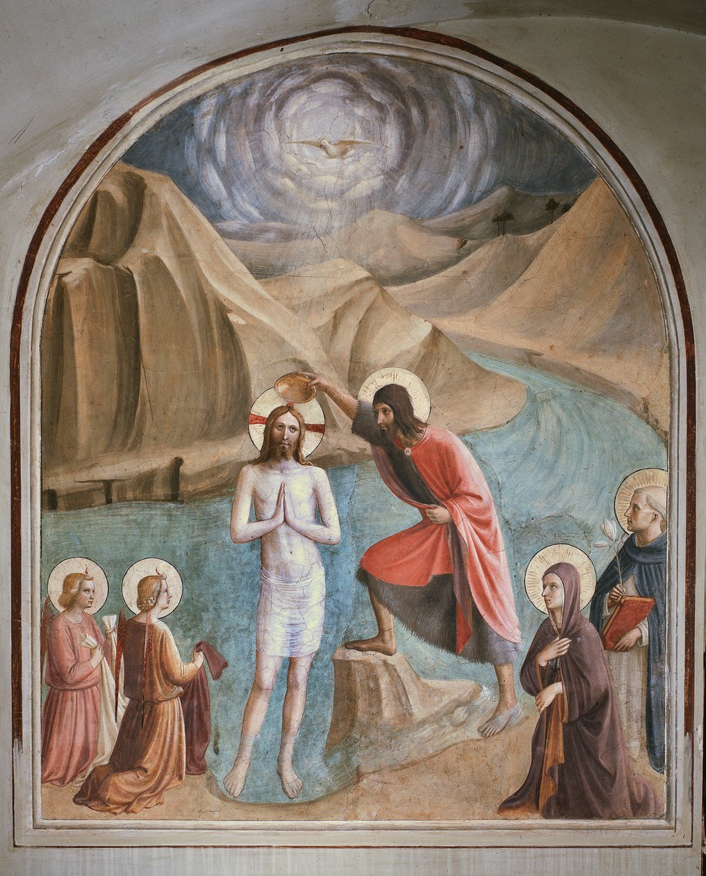 Krisztus keresztsége (freskó alkotó: Fra  Angelico