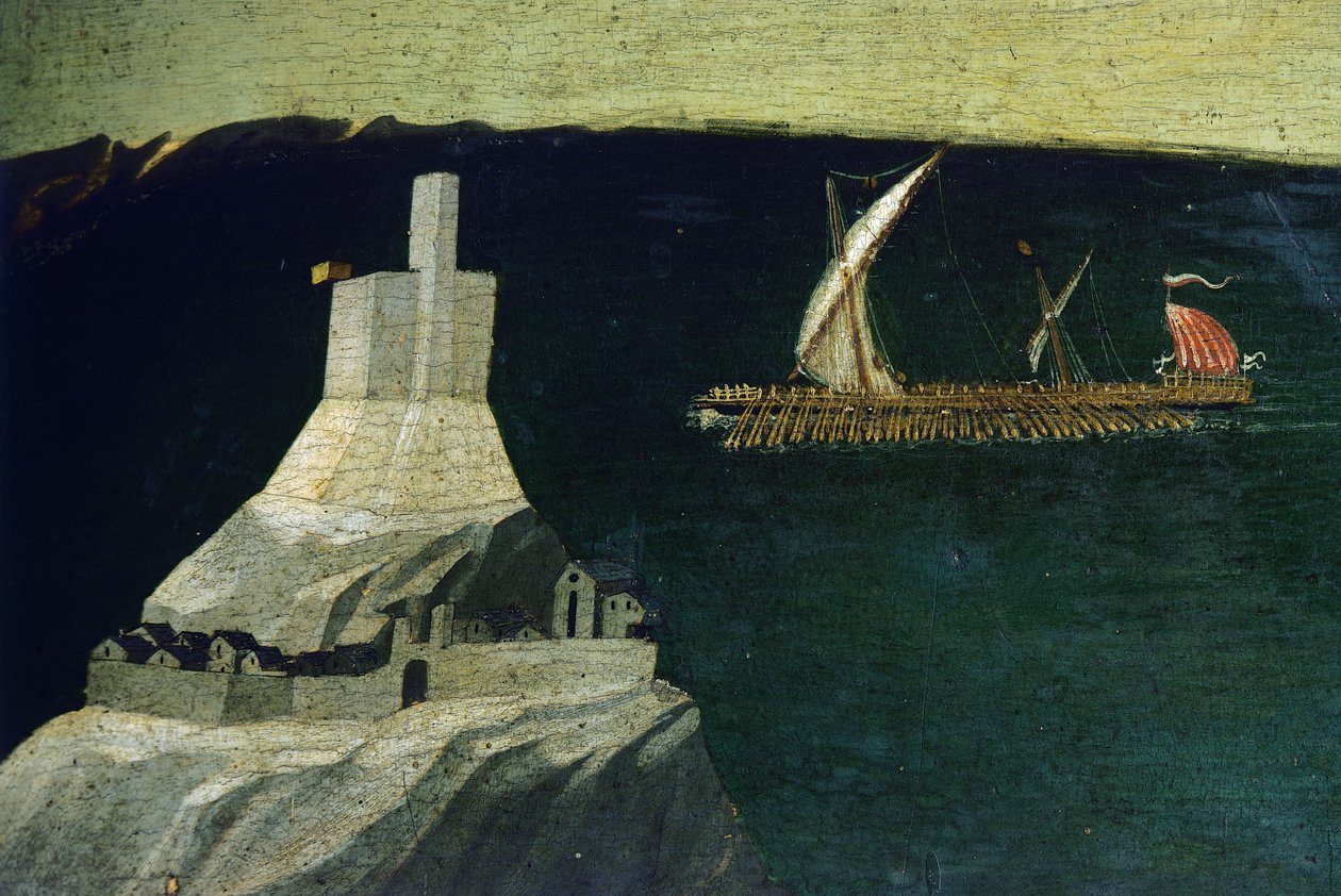 Csónak, Thebaid részlet, kb 1418-1420 (tempera a panelen) alkotó: Fra (c.1387 1455) Angelico