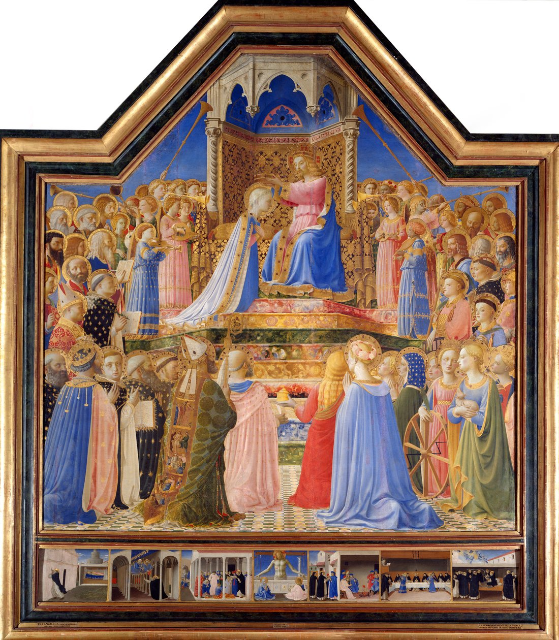 Szűz koronázása, 1430-32 körül (tempera a táblán) - "" A Szűz koronázása"" Guido di Pietro (vagy Fra Giovanni da Fiesole) festménye Fra Angelico ou il Beato (1387-1455) XV. Nap. 2,09x2,06 m Párizs, Louvre Múzeum. alkotó: Fra  Angelico