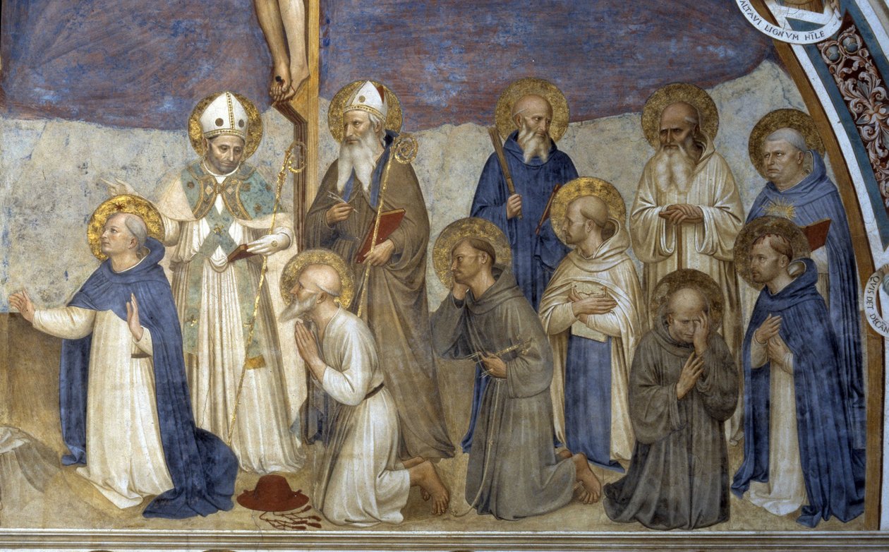 Keresztre feszítés szentekkel, részlet alkotó: Fra  Angelico