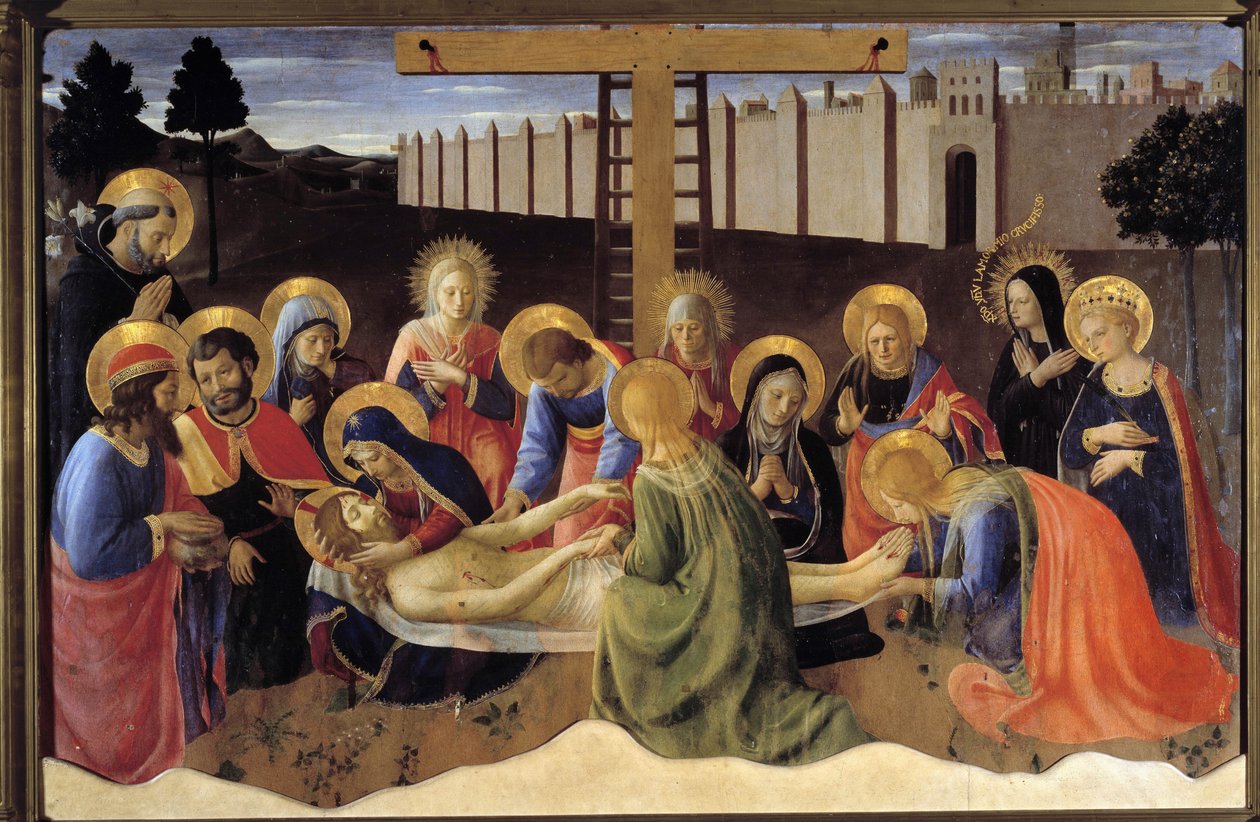 Gyászolás vagy siralom a halott Krisztusról (festmény) alkotó: Fra  Angelico