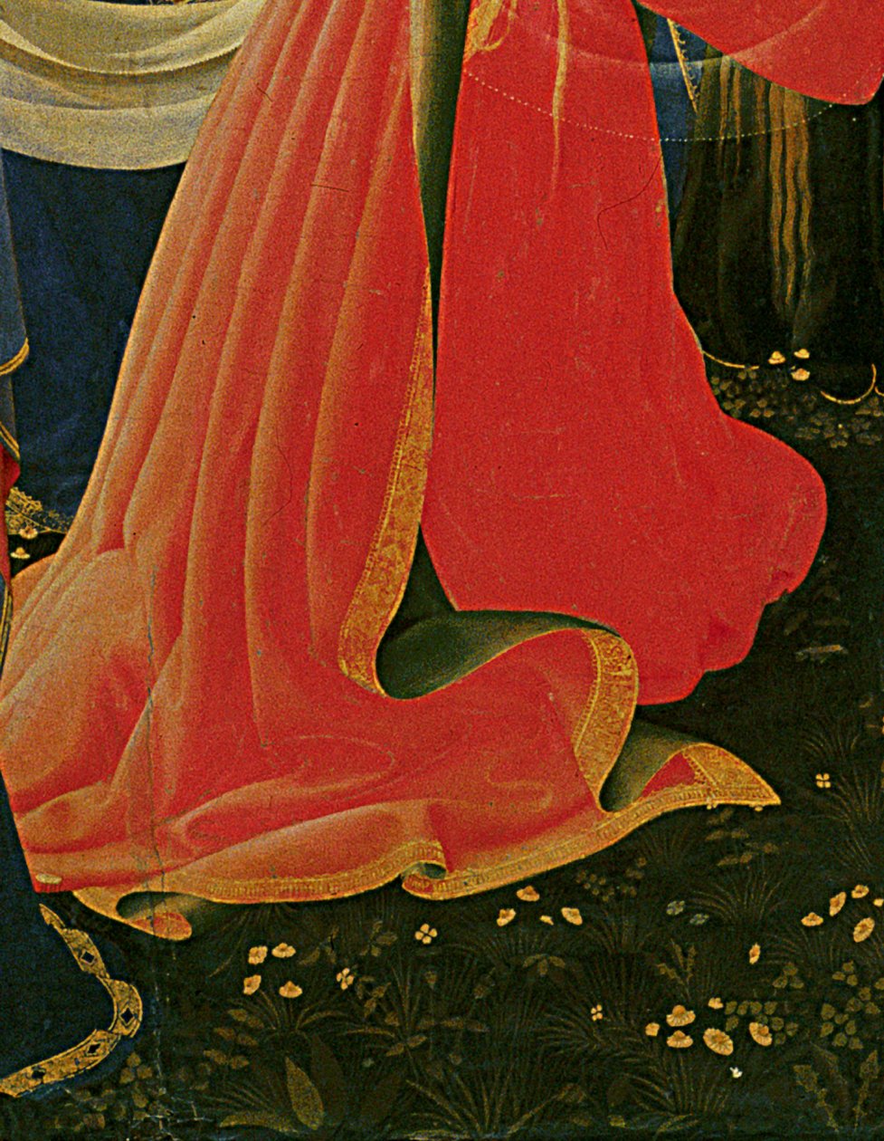 A Santa Trinita oltár részlete, kerete és csúcsai, Lorenzo Monaco (Piero di Giovanni) (1370-1425 körül), elkészült 1434 körül (tempera és arany a panelen) alkotó: Fra  Angelico