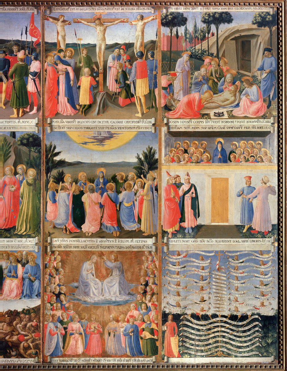 Krisztus életének története, részlet a Szent Vázák kabinetjének egy volt vótjából (tempera fán alkotó: Fra  Angelico