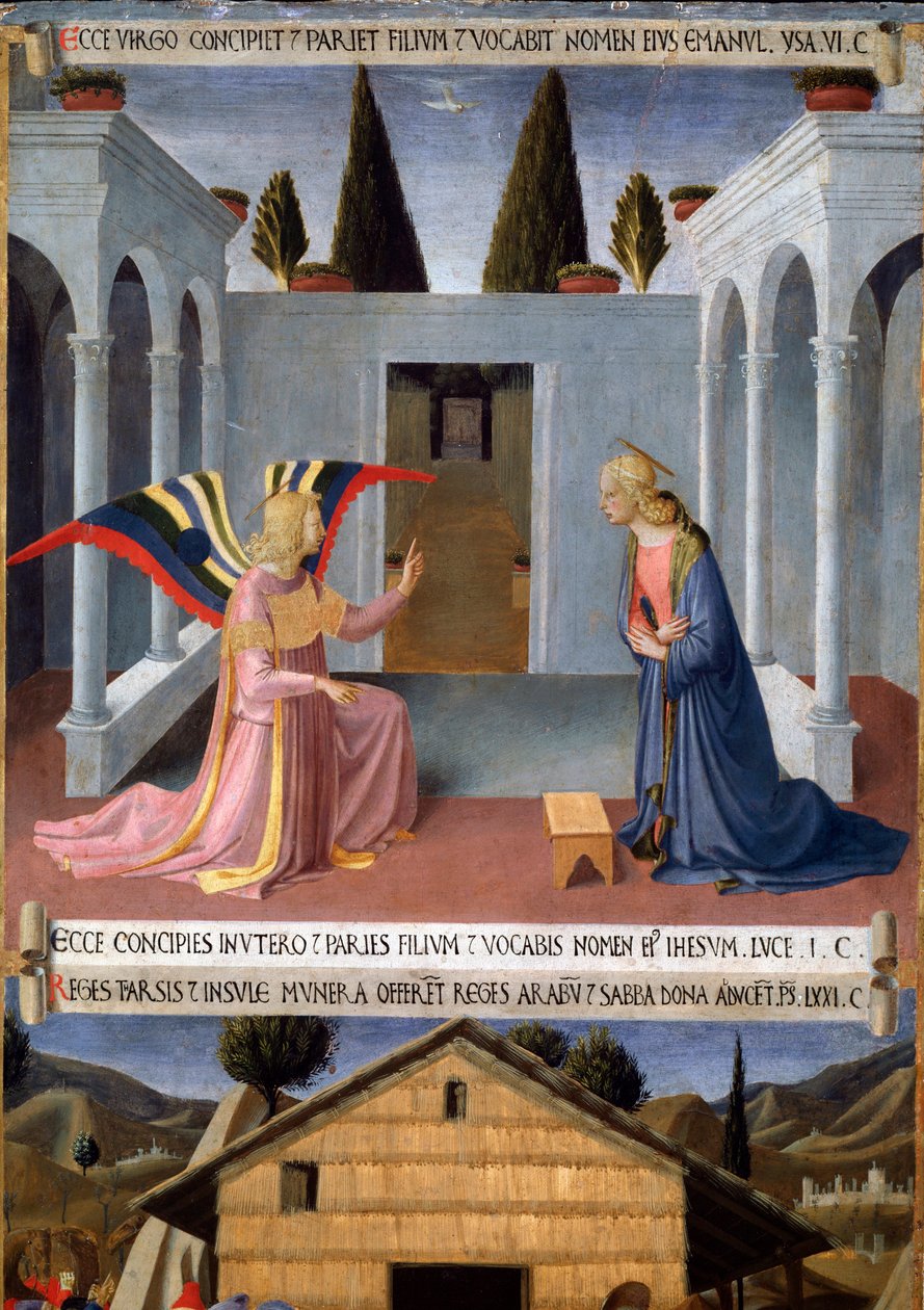 Krisztus életének története: Angyali üdvözlet a Szentlélek galambjával (Szentlélek) alkotó: Fra  Angelico