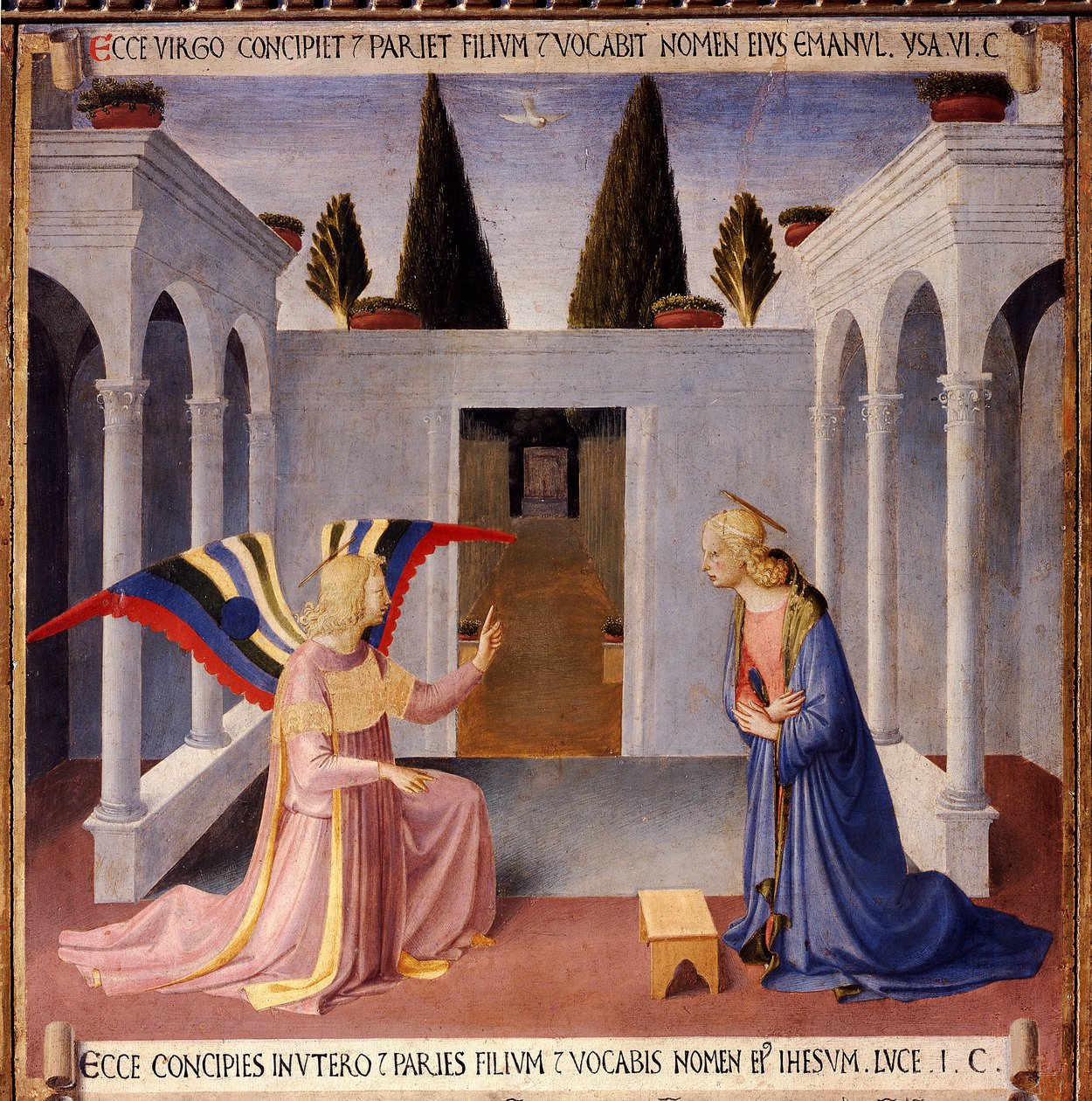 Krisztus életének története: Angyali üdvözlet a Szentlélek galambjával (Szentlélek) alkotó: Fra  Angelico