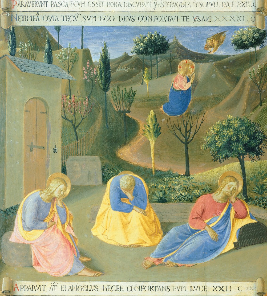 Kerti imádkozást ábrázoló betét, az Armadio degli Argenti (Ezüstláda) tablója Jézus életével alkotó: Fra (c.1387 1455) Angelico