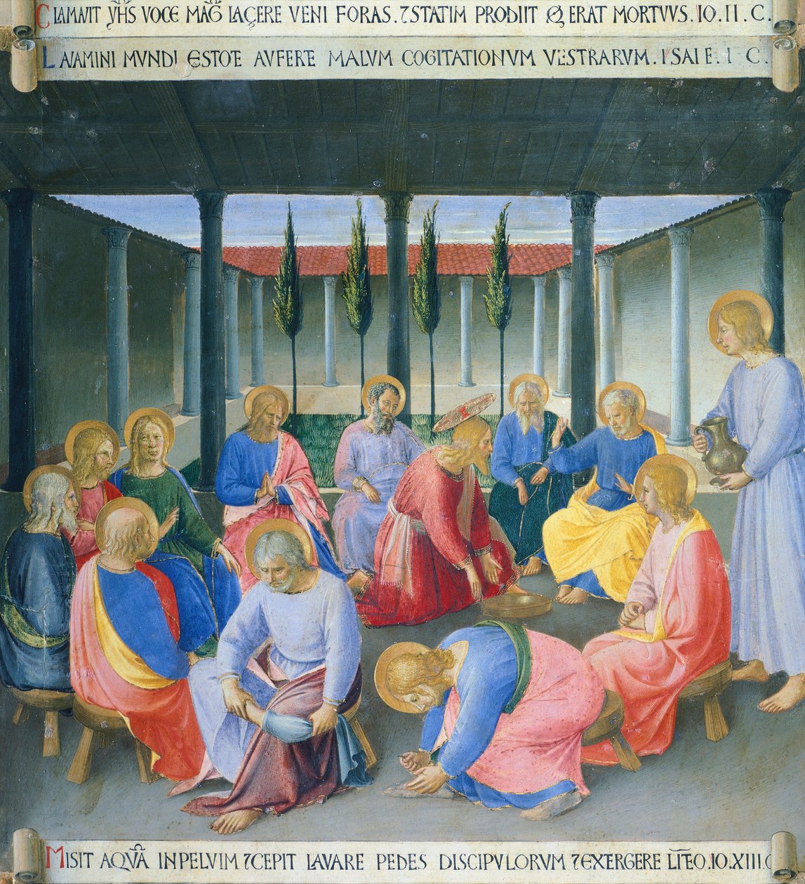 Lábmosást ábrázoló betét, az Armadio degli Argenti (Ezüstláda) panel Jézus életével alkotó: Fra (c.1387 1455) Angelico