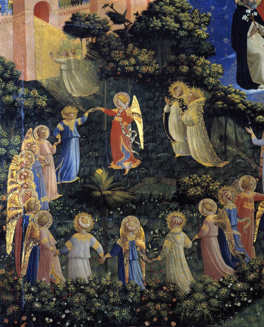 Az utolsó ítélet: részlet az angyalok körútjáról a paradicsomban alkotó: Fra  Angelico