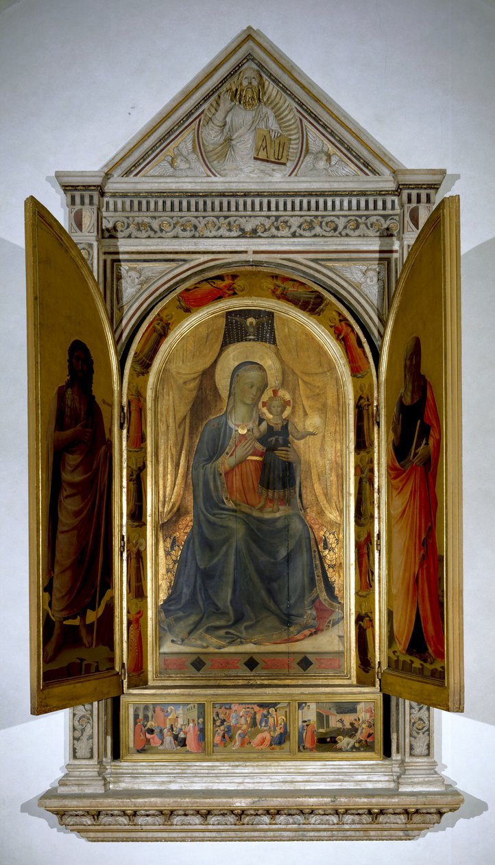 Liniers oltárképe (nyitva): Szűz és gyermek. (Festés fára alkotó: Fra  Angelico
