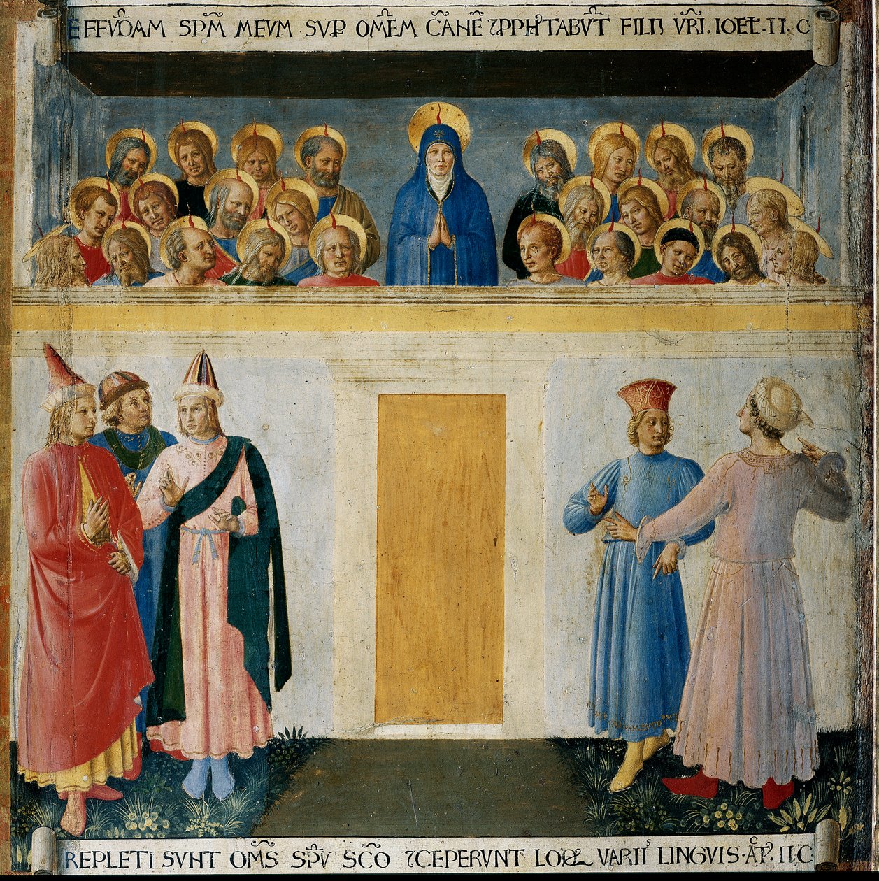 Pünkösd. Krisztus élete, ezüst ruhásszekrény. (Tempera fán alkotó: Fra  Angelico