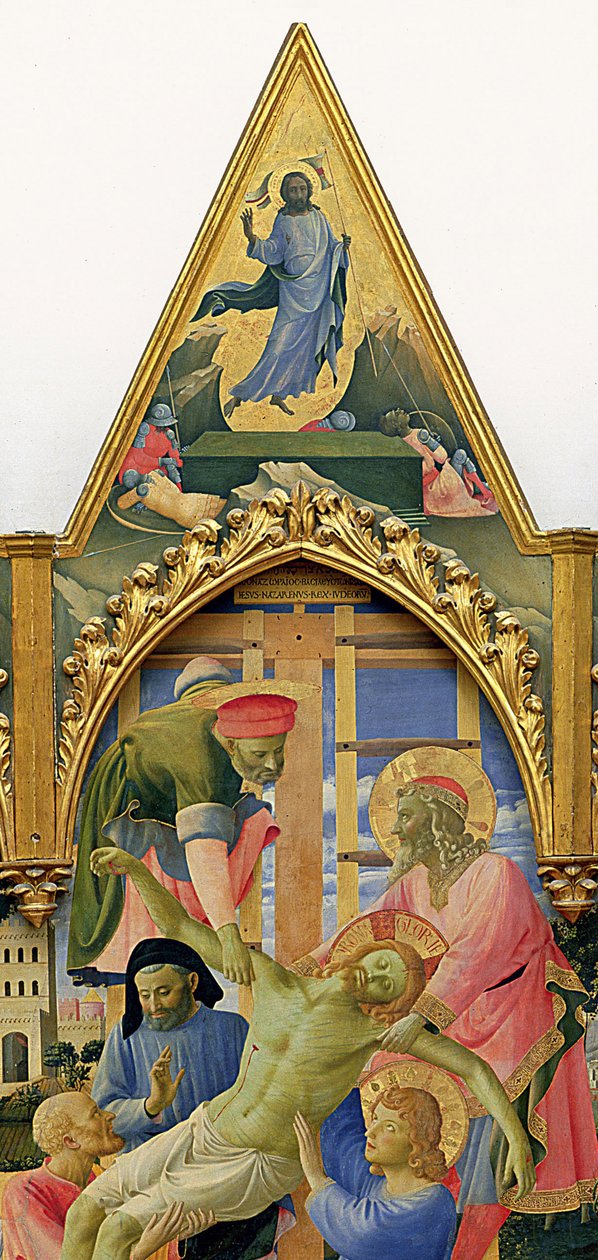 Santa Trinita oltárkép, keret és csúcsok, Lorenzo Monaco (Piero di Giovanni) (1370-1425 körül) elkészült 1434 körül (tempera és arany a panelen) (43967 részlet) alkotó: Fra  Angelico
