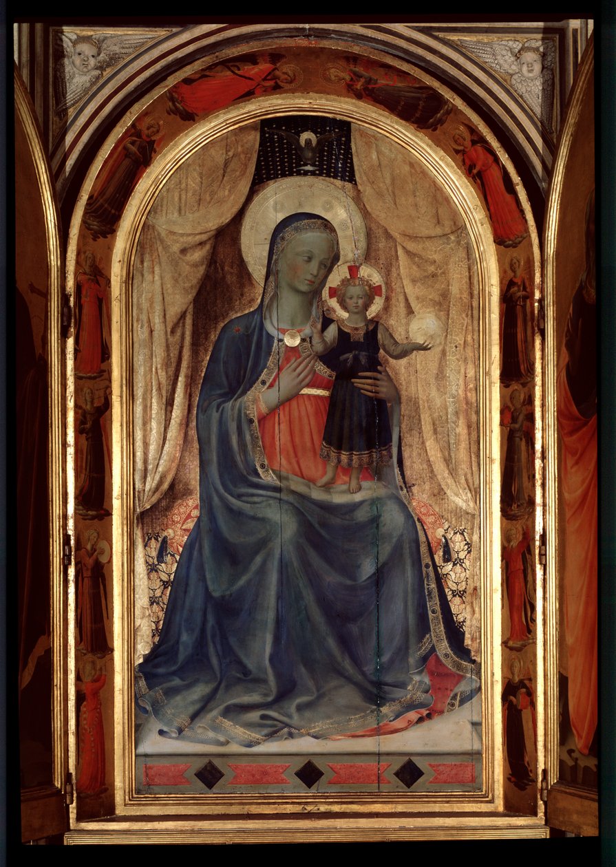 Linaioli tabernákulum: Szűz gyermekkel (Fafestmény alkotó: Fra  Angelico