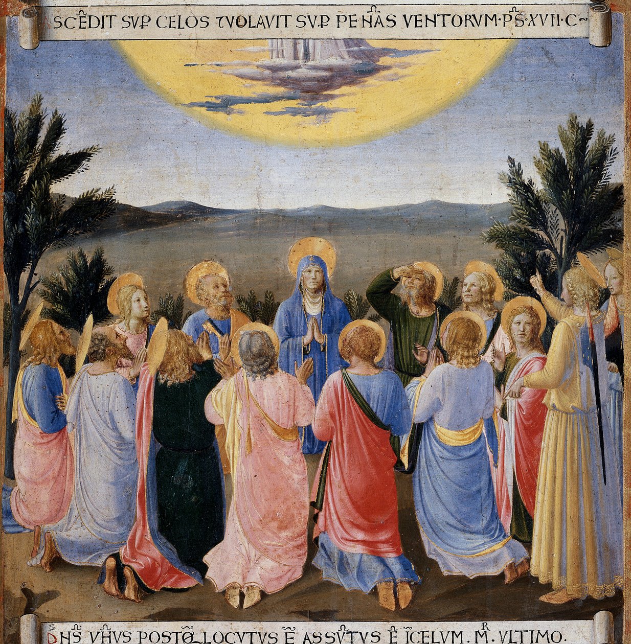 A Felemelkedés. Krisztus élete, ezüst ruhásszekrény. (Tempera fán alkotó: Fra  Angelico