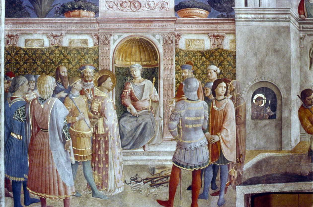 Valerianus császár Szent Lőrinc elítélése alkotó: Fra  Angelico